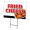 Signmission Fried Cheese Yard Sign & Stake outdoor plastic coroplast window, C-2436 Fried Cheese C-2436 Fried Cheese - alternate 1